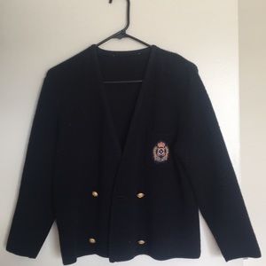 Saint James Paris Navy Blue Crest Sweater